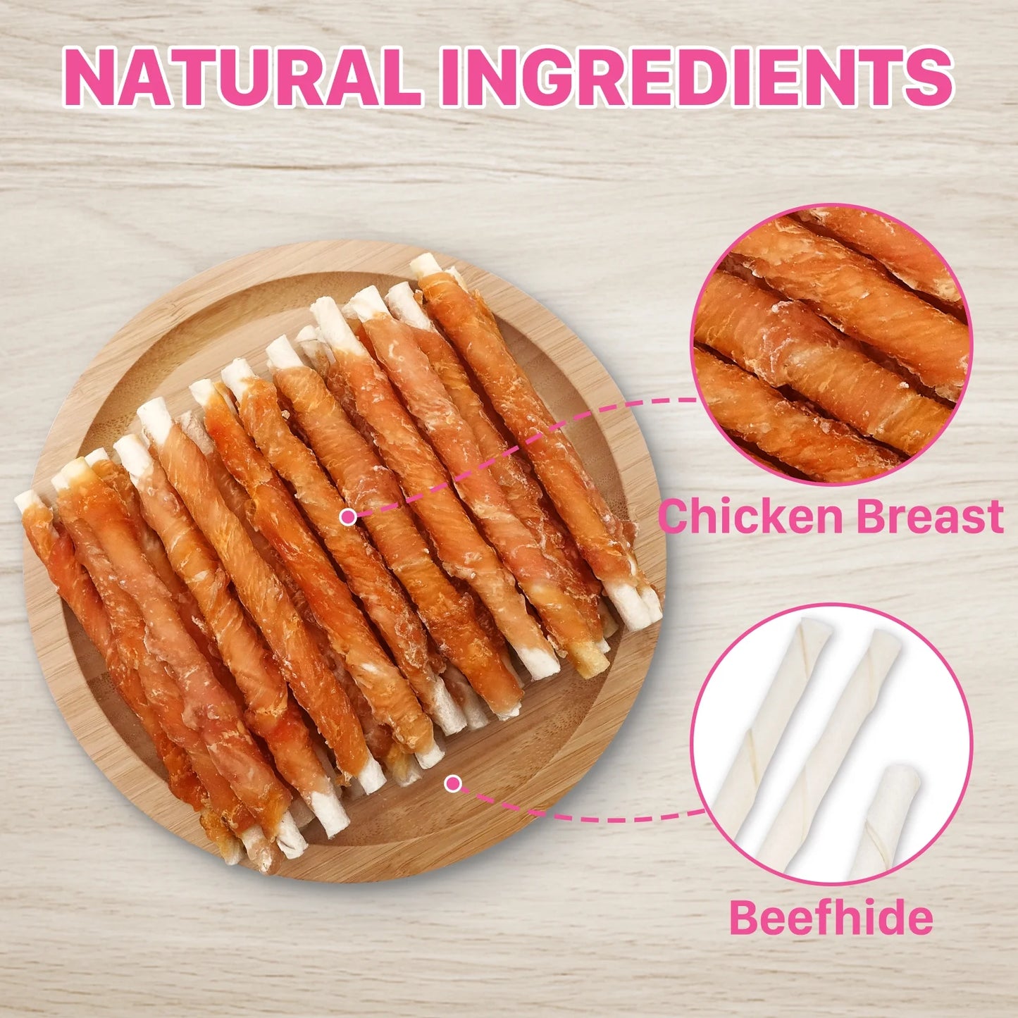 Chicken Jerky with Rawhide Sticks Dog Treats, 10 Oz (25 Ct)