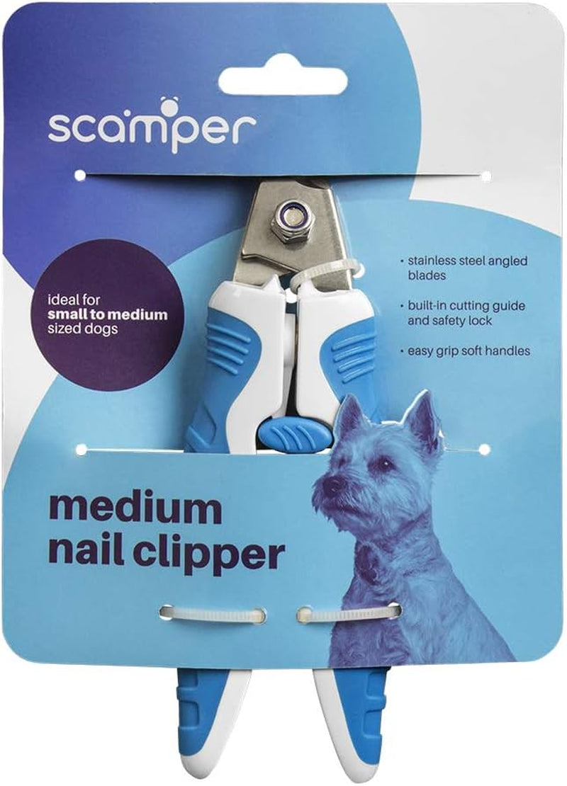 Scamper Pets Dog Nail Clippers, Nail Clipper for Dogs, Cat Nail Clippers with Pet Safety Lock (Medium)