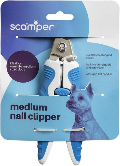 Scamper Pets Dog Nail Clippers, Nail Clipper for Dogs, Cat Nail Clippers with Pet Safety Lock (Medium)