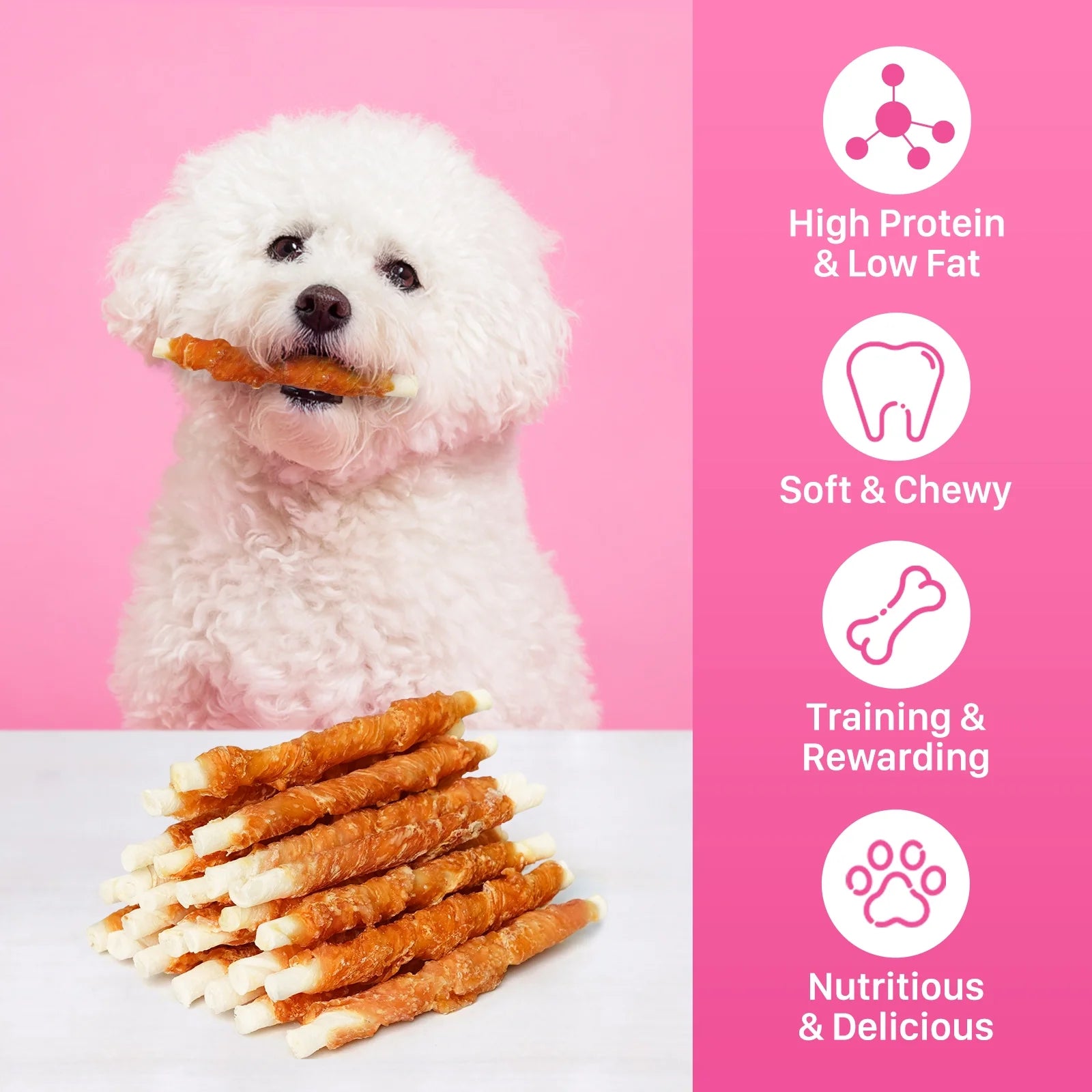 Chicken Jerky with Rawhide Sticks Dog Treats, 10 Oz (25 Ct)