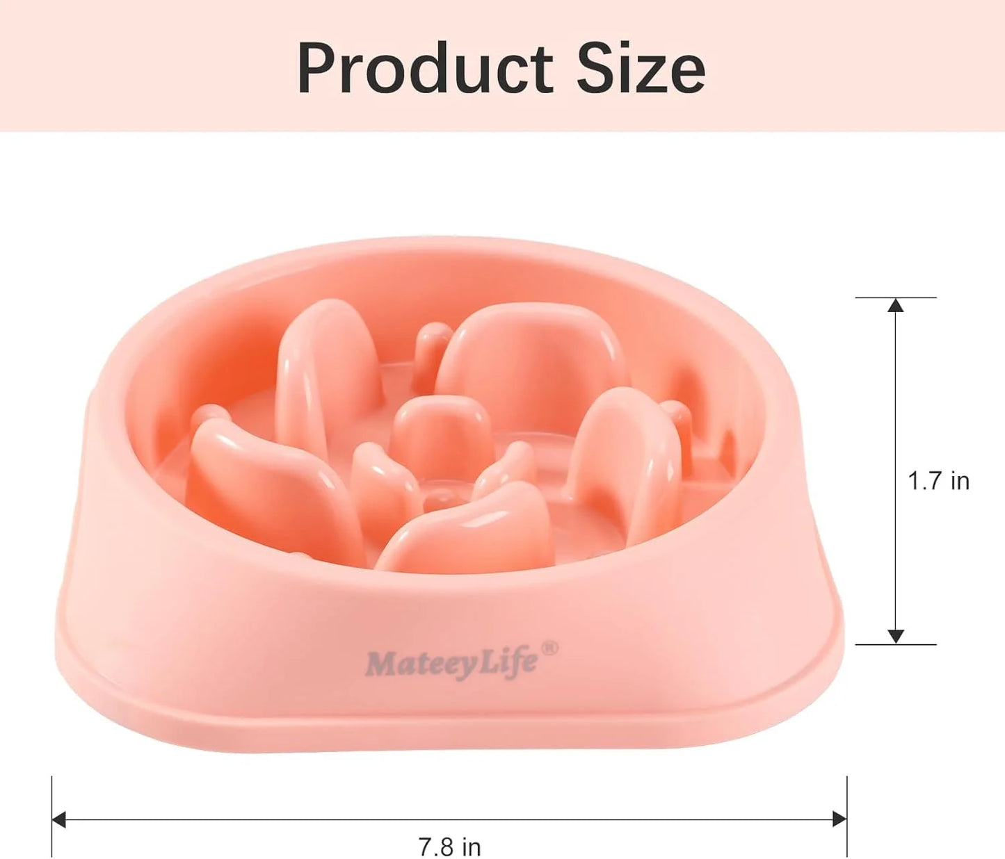 Slow Feeder Dog Bowls 2PCS, Non Slip Cat Food Bowls, Bloat Stop Maze Dishes, Interactive Feeder for All Breeds 2 Cup Pink&Purple