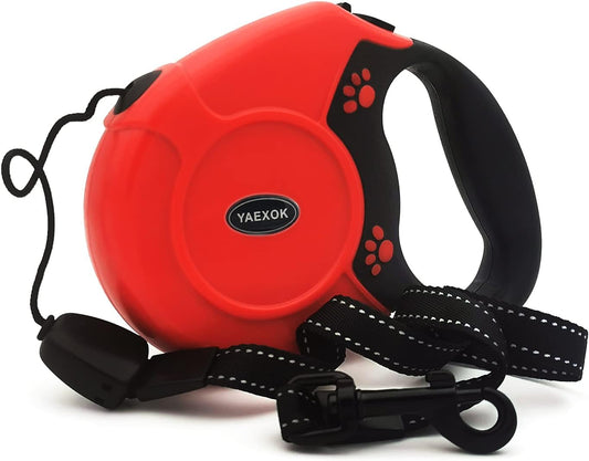 Heavy Duty Retractable Dog Leash 26Ft,Pet Long Walking Leashes Leads for Small Medium Large Dogs Doggie up to 110Lbs (Red)