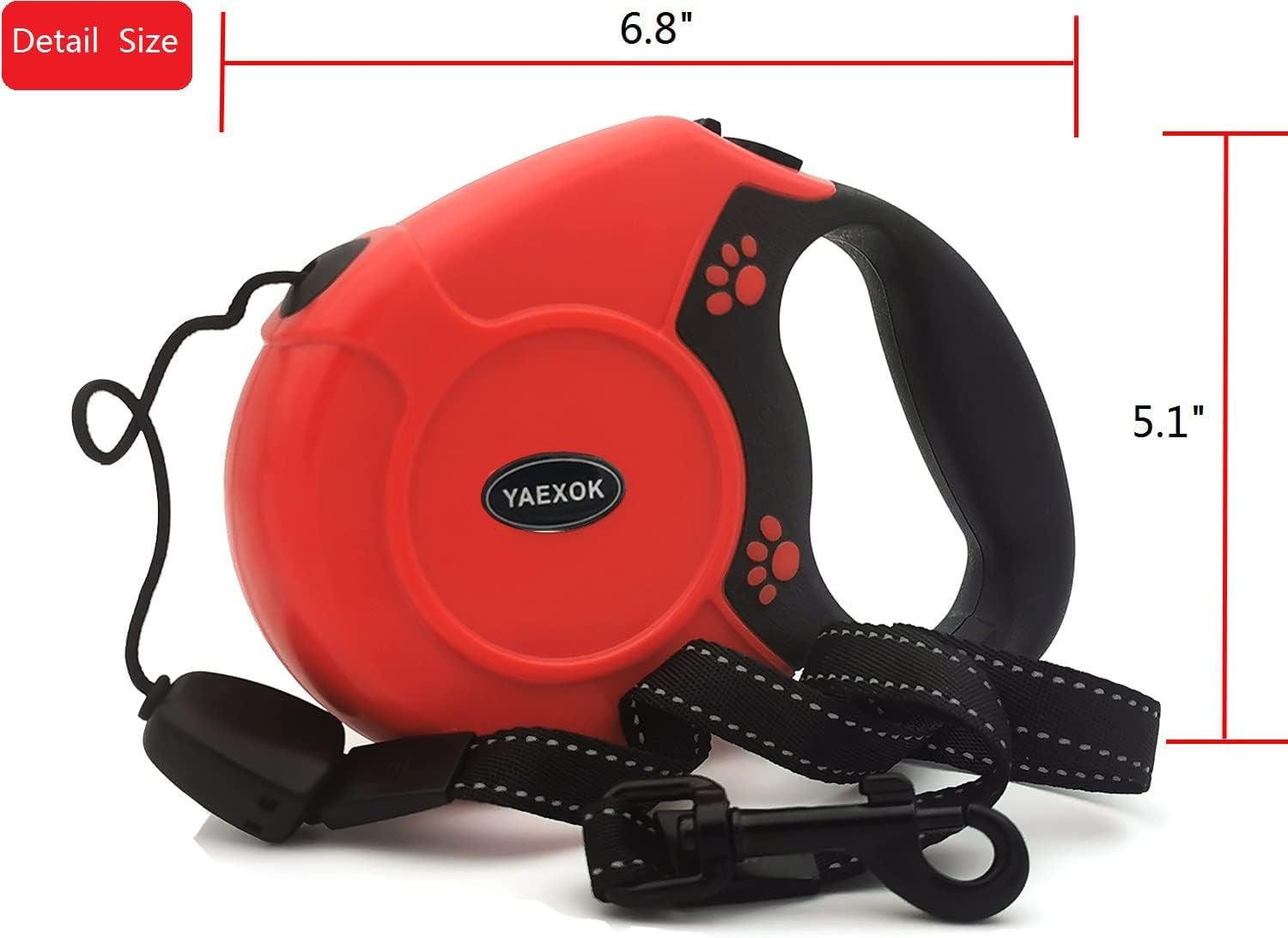 Heavy Duty Retractable Dog Leash 26Ft,Pet Long Walking Leashes Leads for Small Medium Large Dogs Doggie up to 110Lbs (Red)