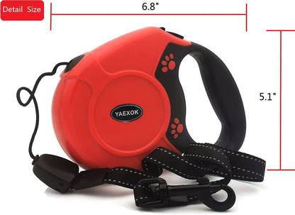 Heavy Duty Retractable Dog Leash 26Ft,Pet Long Walking Leashes Leads for Small Medium Large Dogs Doggie up to 110Lbs (Red)